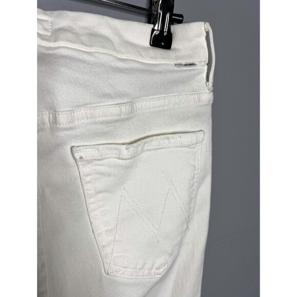 Mother High Waisted Looker Ankle Fray Jeans Size 26 Fairest of Them All White - Picture 5 of 9